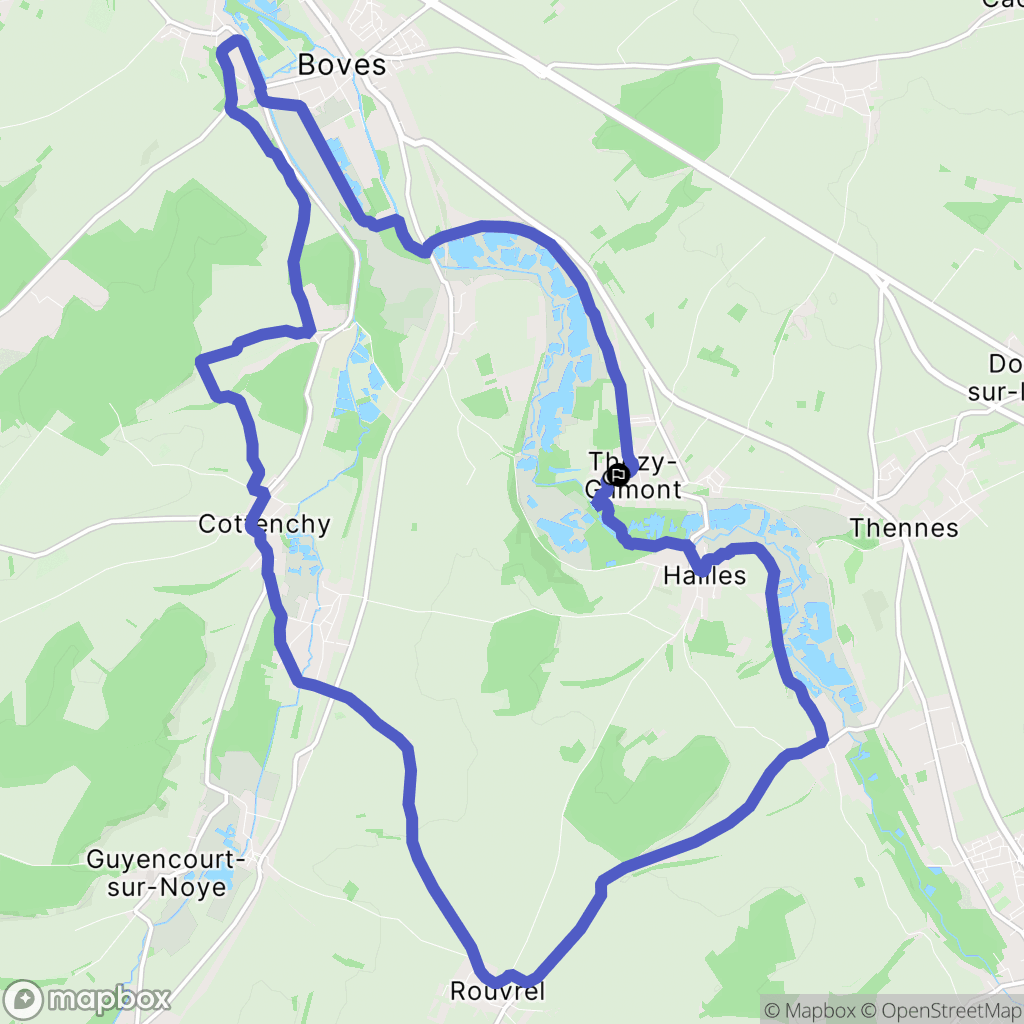 Thézy-Glimont : carte du parcours de randonnée - France