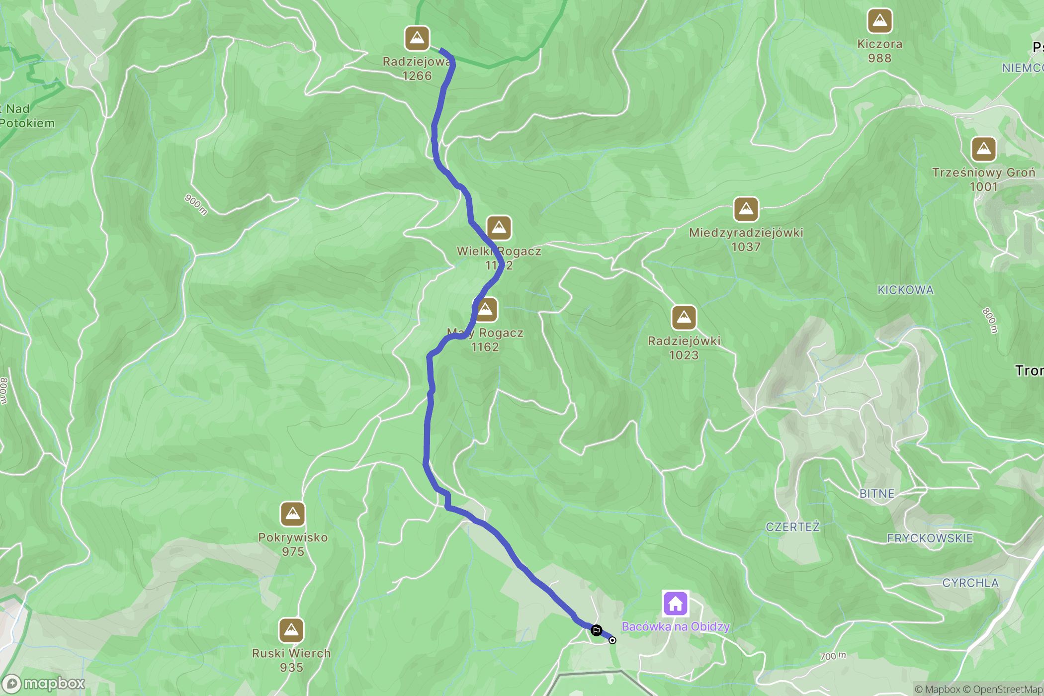 Piwniczna-Zdrój: mapa trasy - Poland