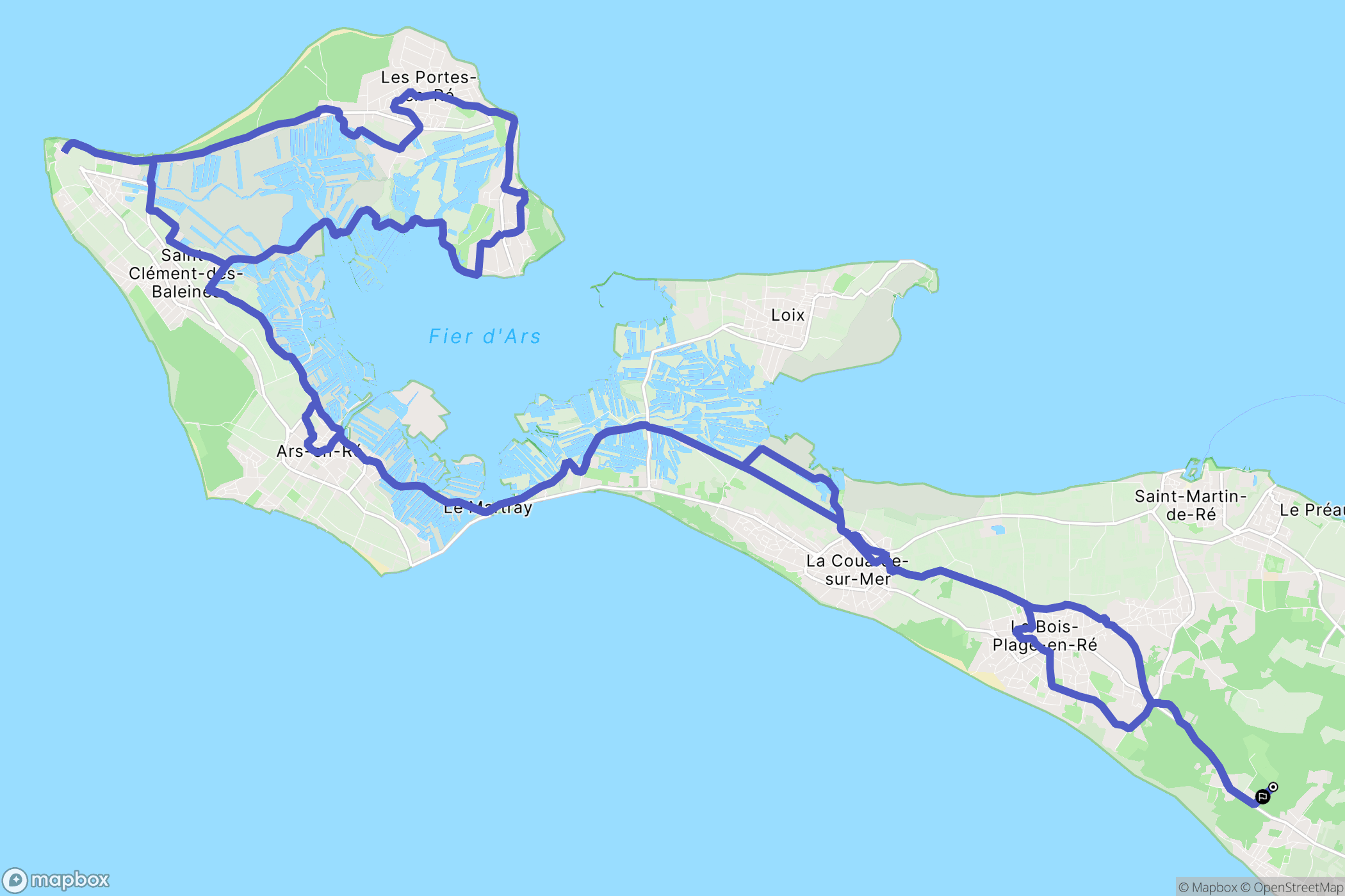 Le Bois-Plage-en-Ré : carte du parcours de randonnée - France