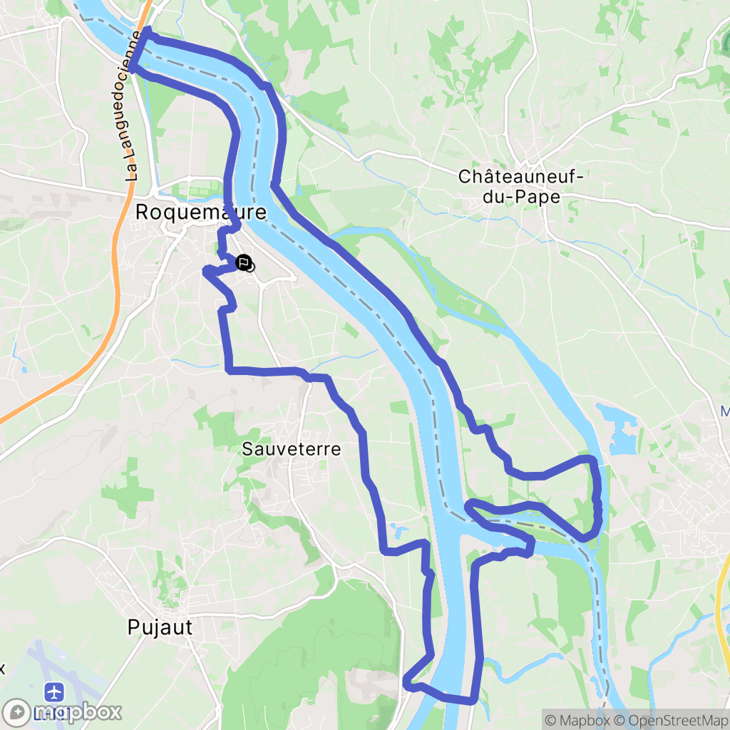 Roquemaure : carte du parcours de randonnée - France