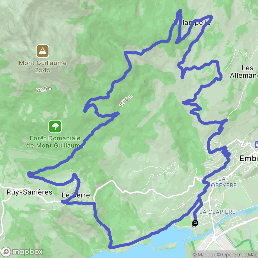 Embrun : carte du parcours de randonnée - France