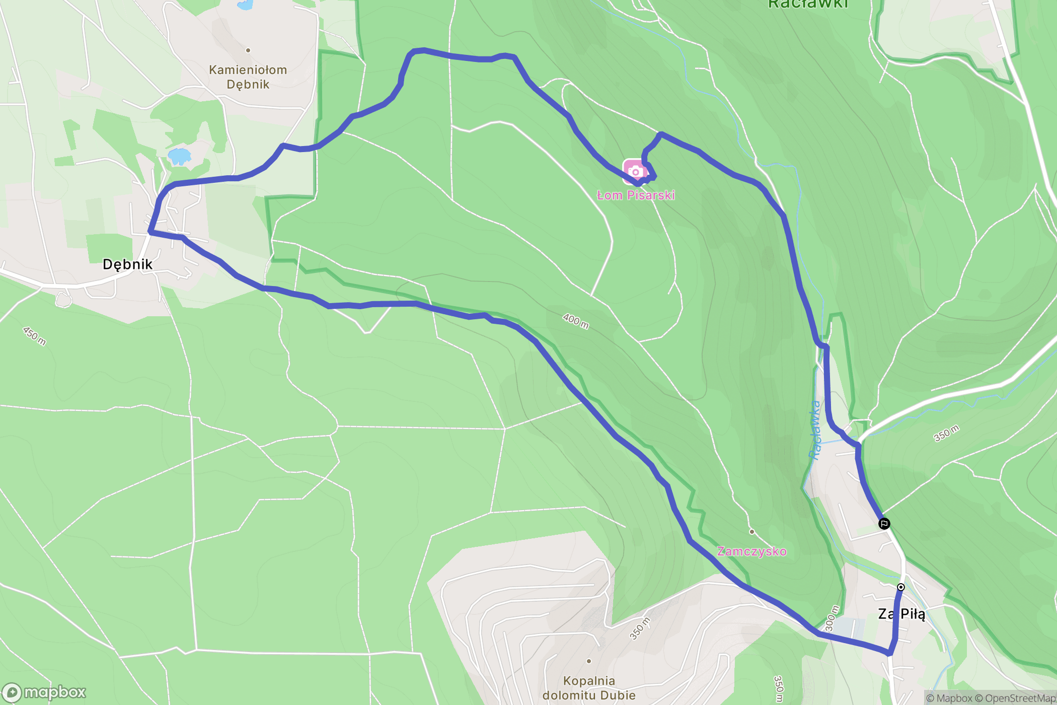 Dubie: mapa trasy - Poland