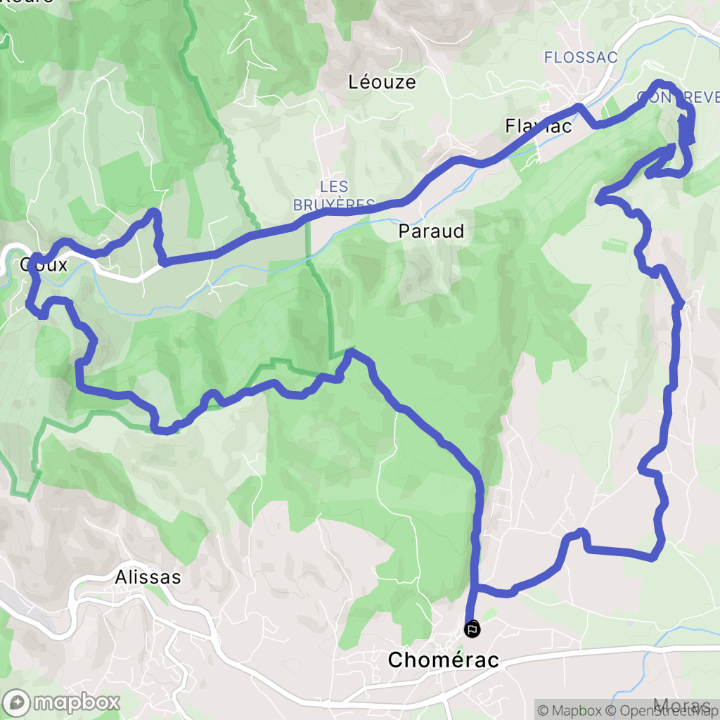 Chomérac : carte du parcours de randonnée - France