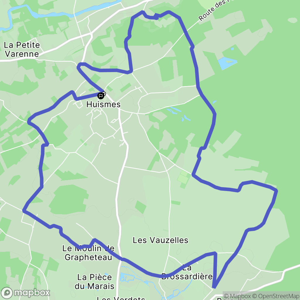 Huismes : carte du parcours de randonnée - France