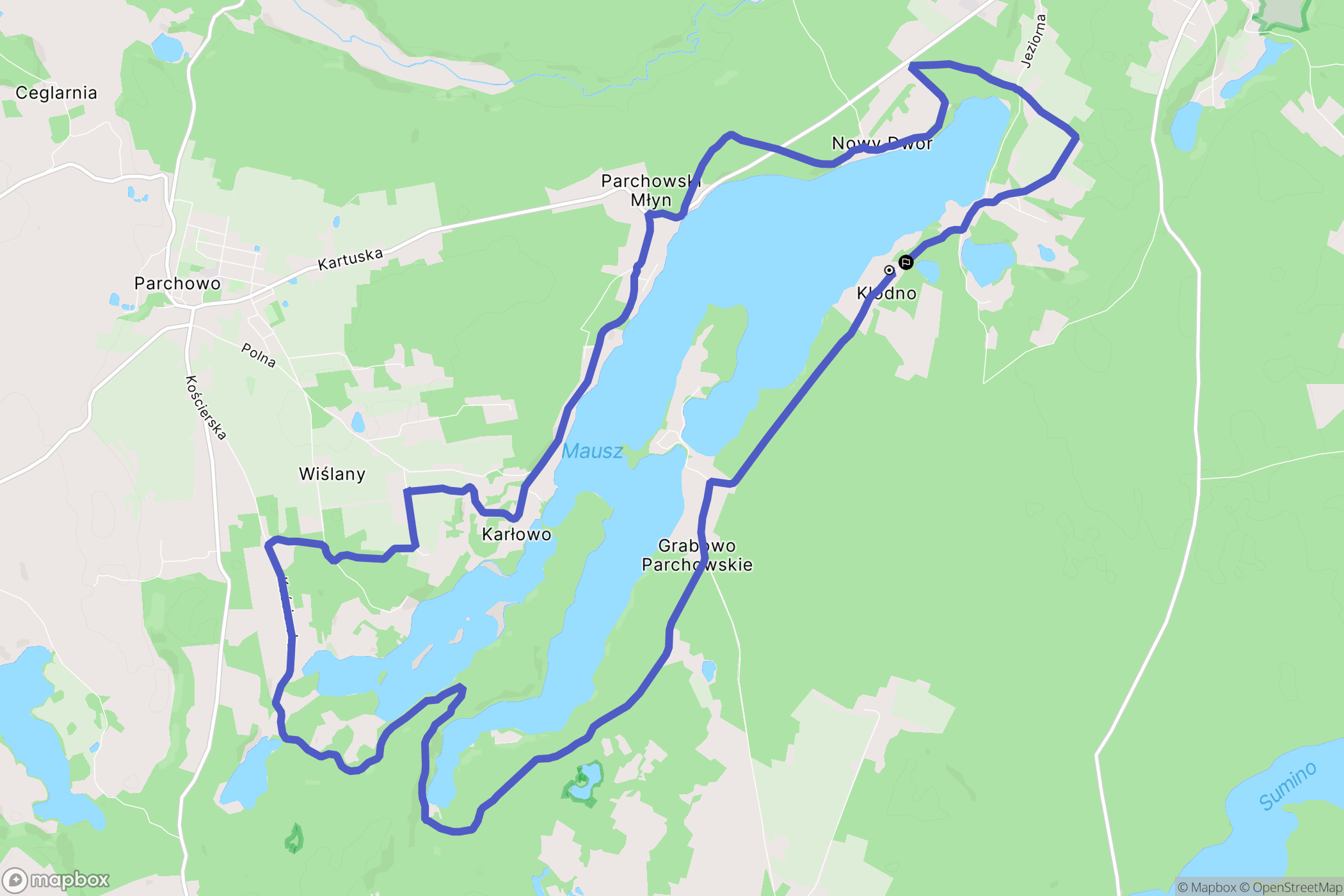 Kłodno: mapa trasy - Poland