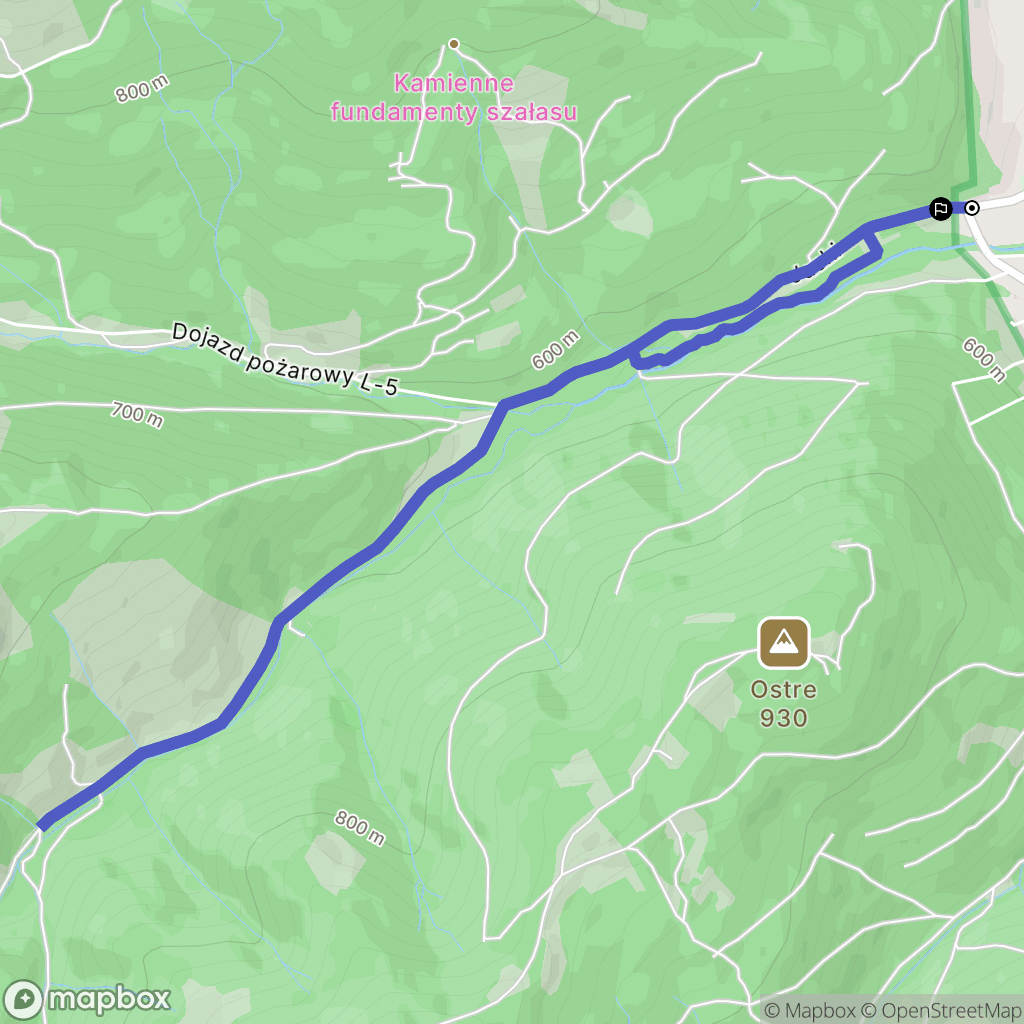Ostre: mapa trasy - Poland