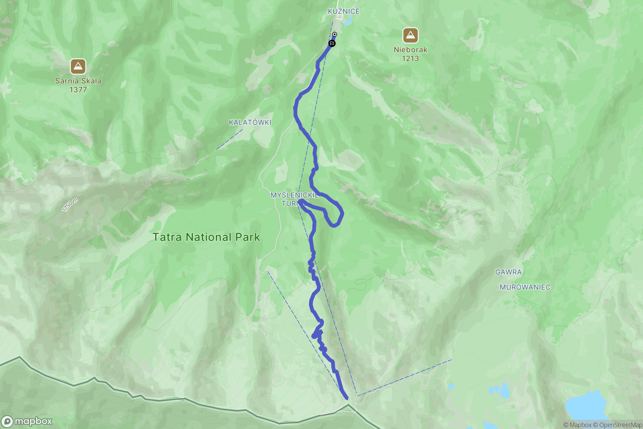 Zakopane: mapa trasy - Poland