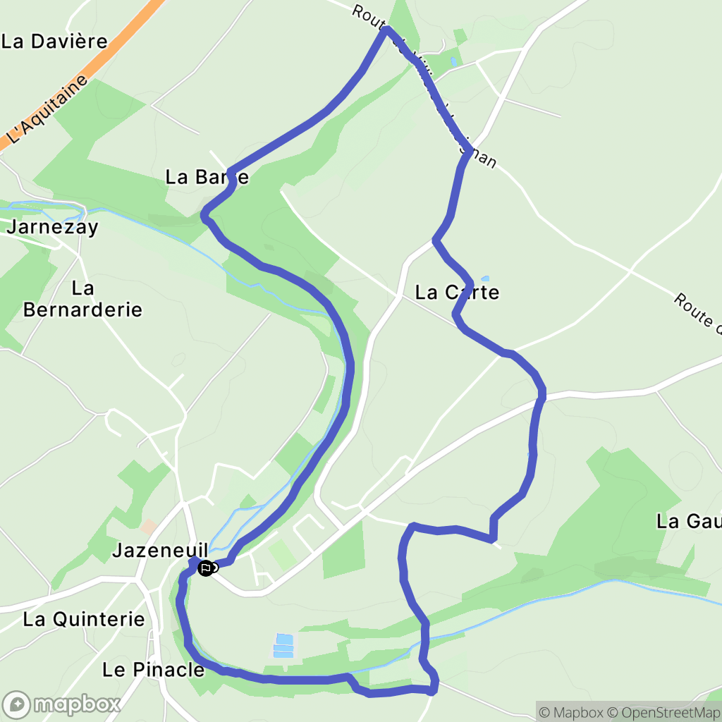 Jazeneuil : carte du parcours de randonnée - France