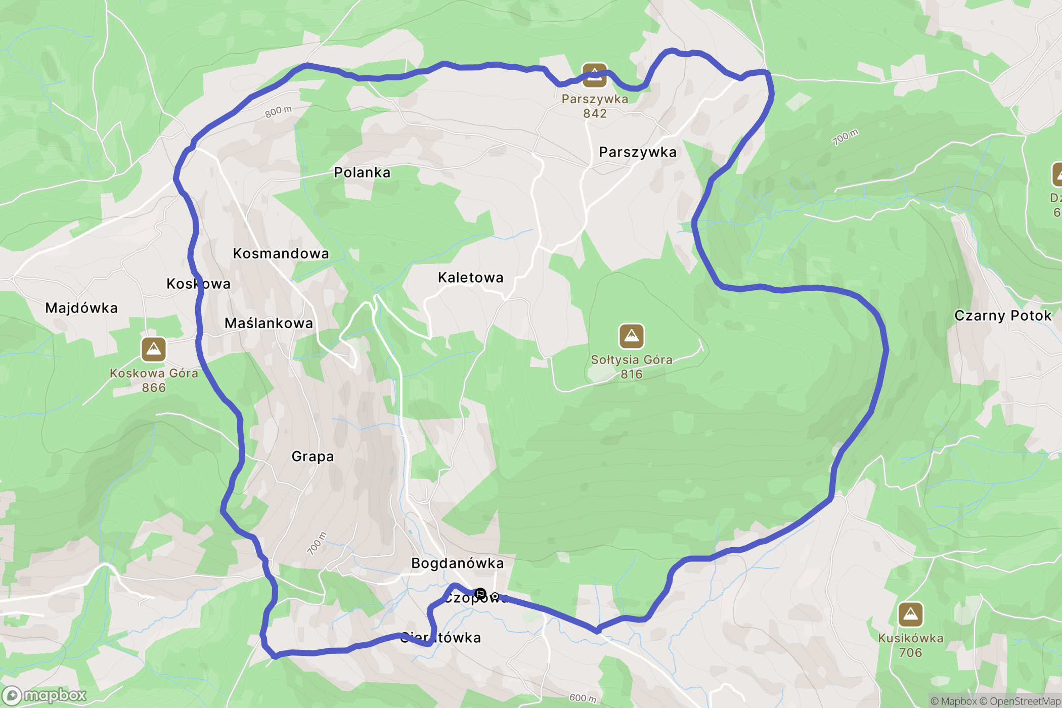 Bogdanówka: mapa trasy - Poland