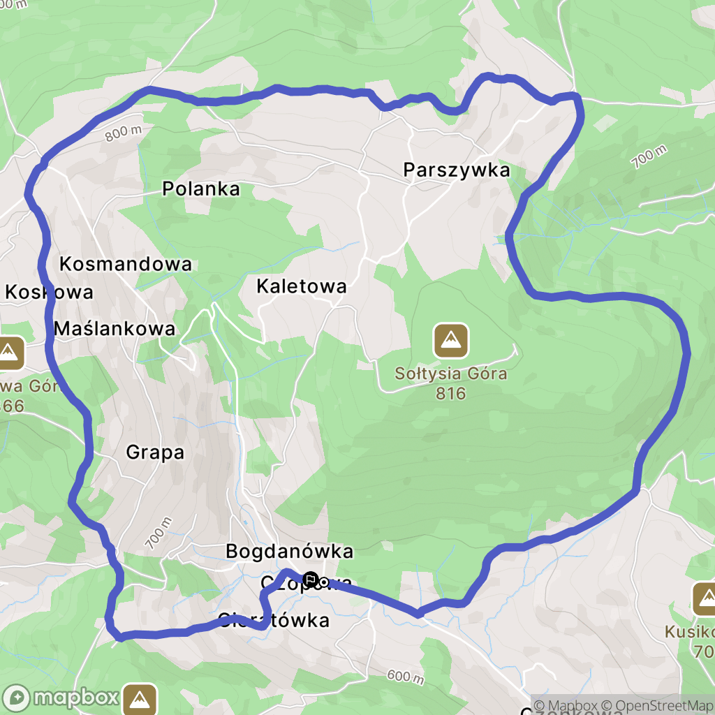 Bogdanówka: mapa trasy - Poland