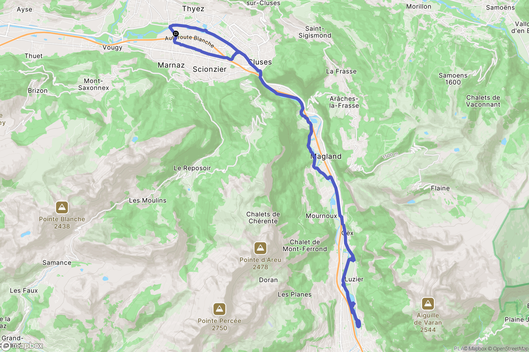 Marnaz : carte du parcours de randonnée - France