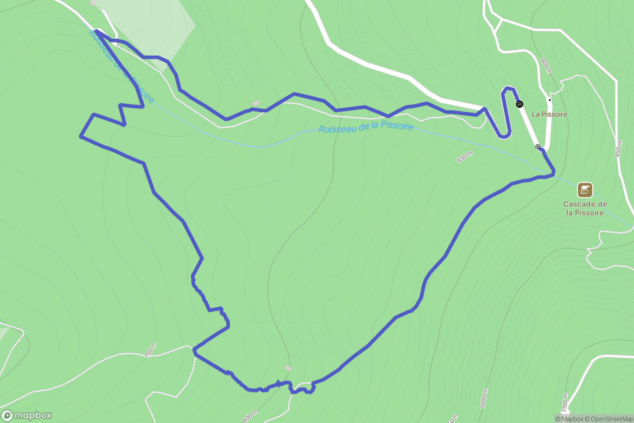 Attignat-Oncin : carte du parcours de randonnée - France