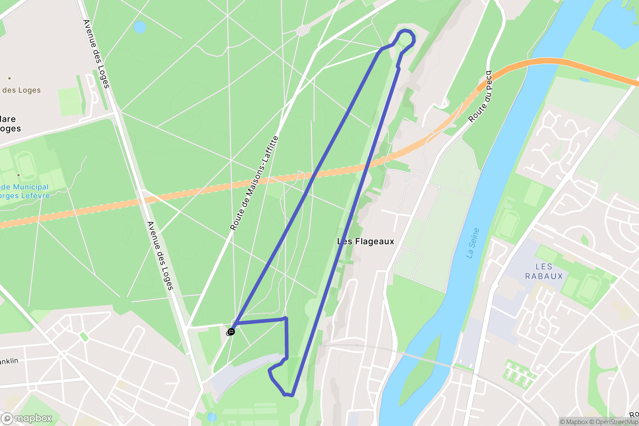 Saint-Germain-en-Laye : carte du parcours de randonnée - France