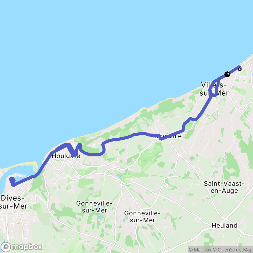 Villers-sur-Mer : carte du parcours de randonnée - France