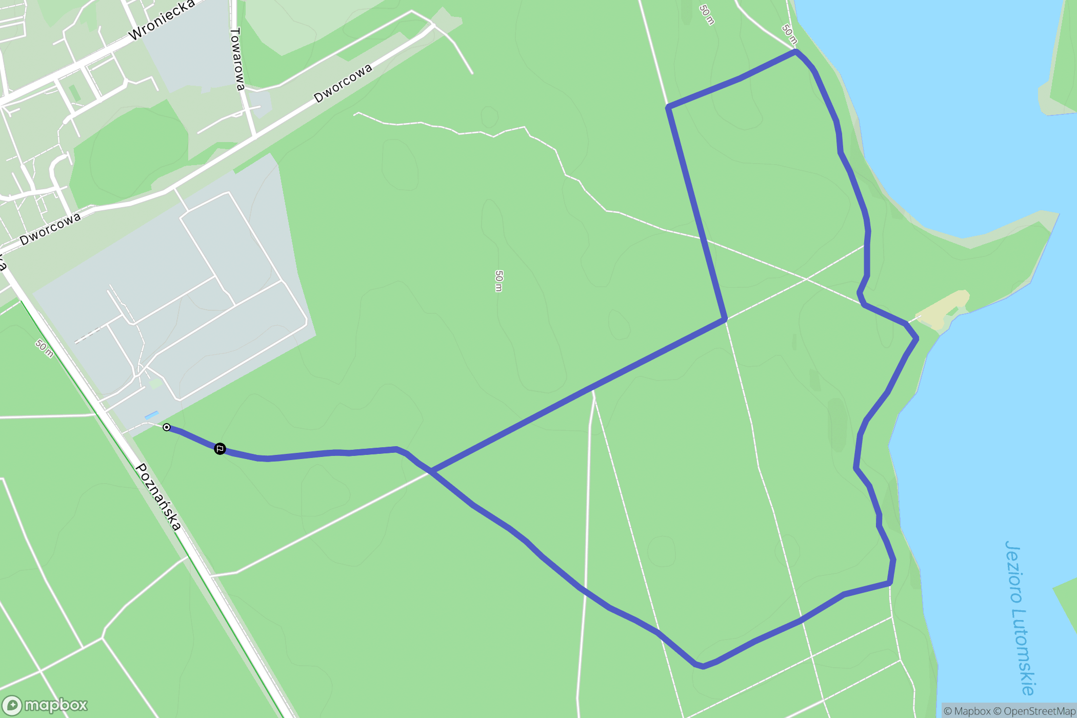 Sieraków: mapa trasy - Poland