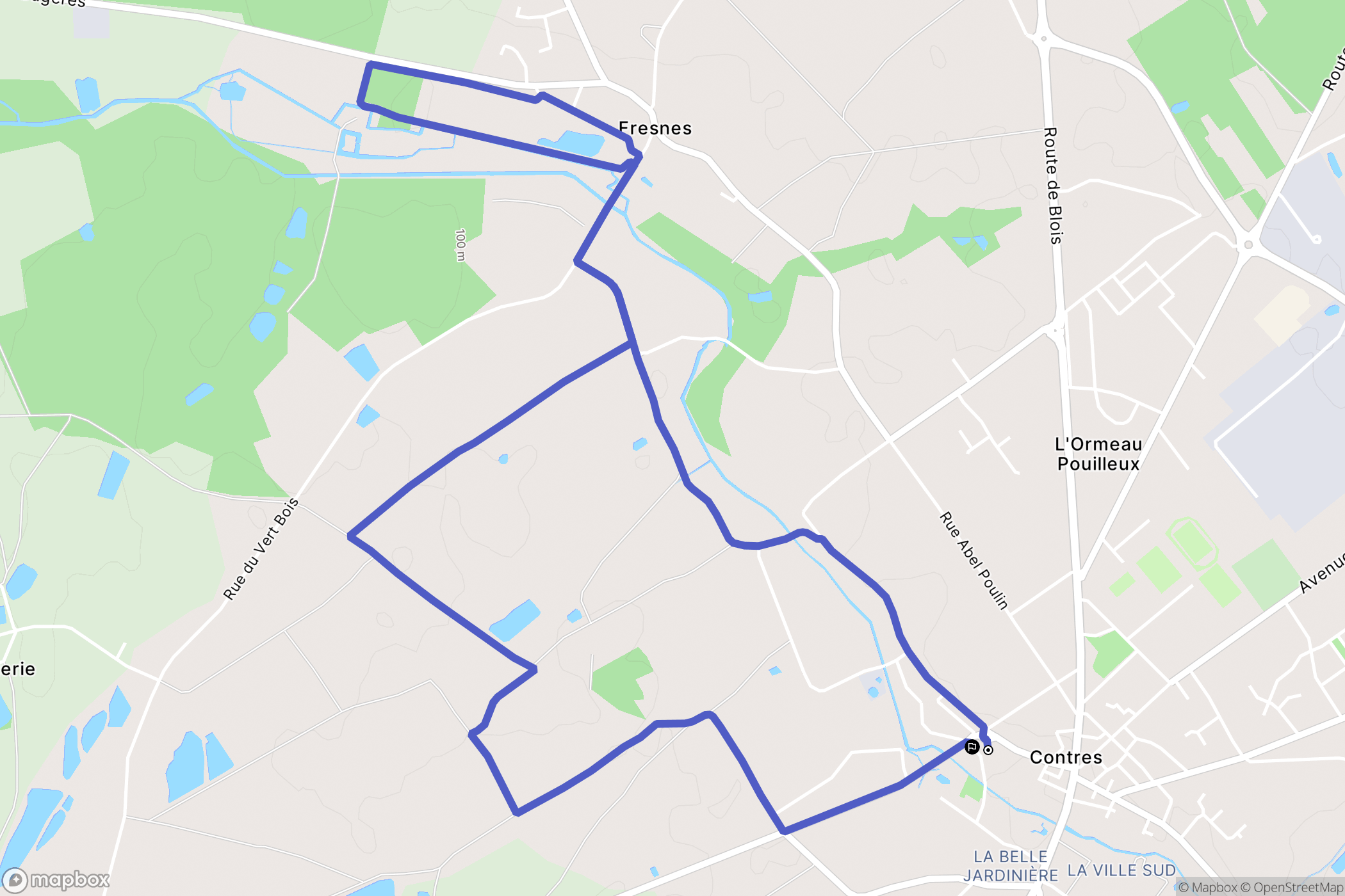 Le Controis-en-Sologne : carte du parcours de randonnée - France