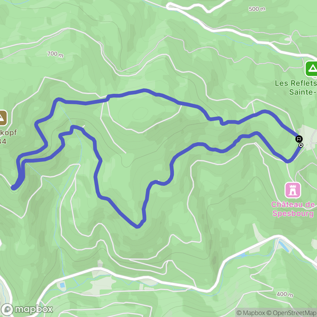 Andlau : carte du parcours de randonnée - France