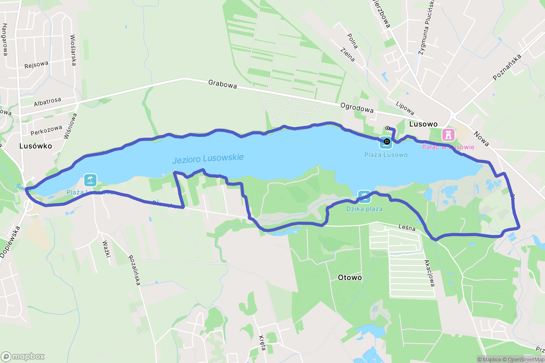 Lusowo: mapa trasy - Poland
