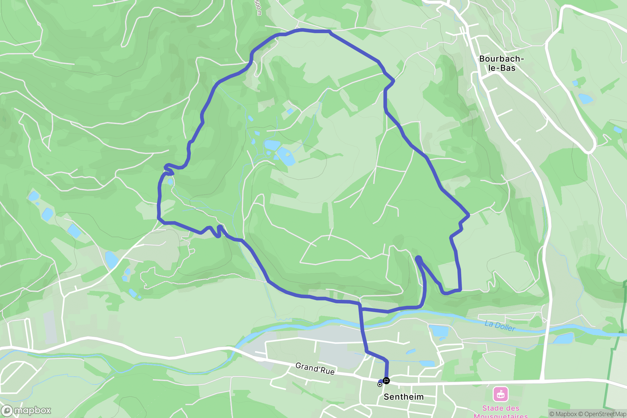 Sentheim : carte du parcours de randonnée - France