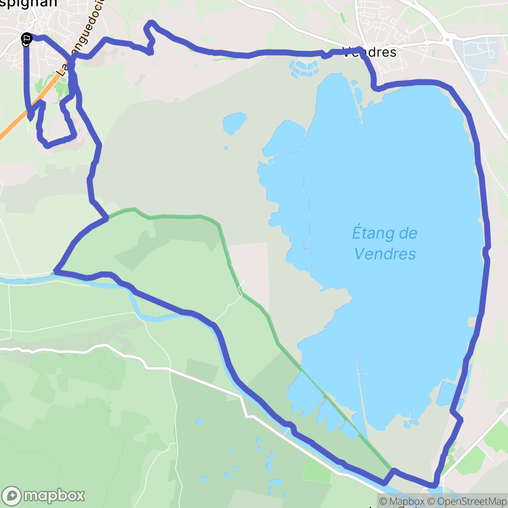 Lespignan : carte du parcours de randonnée - France