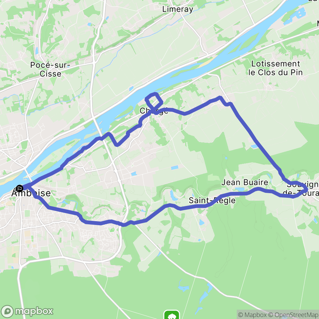 Amboise : carte du parcours de randonnée - France