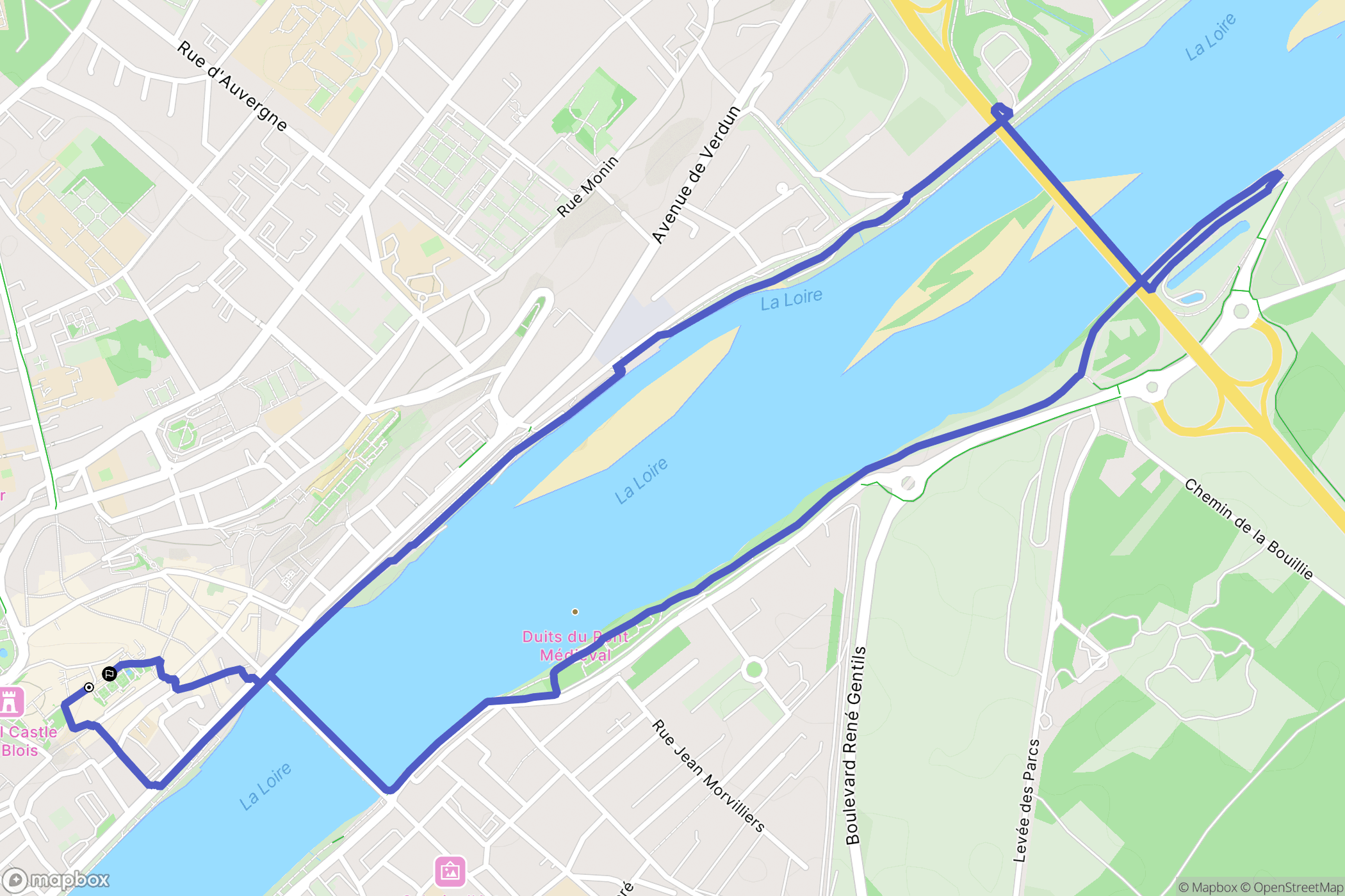 Blois : carte du parcours de randonnée - France