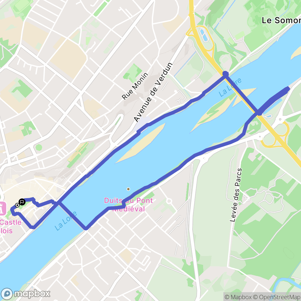 Blois : carte du parcours de randonnée - France