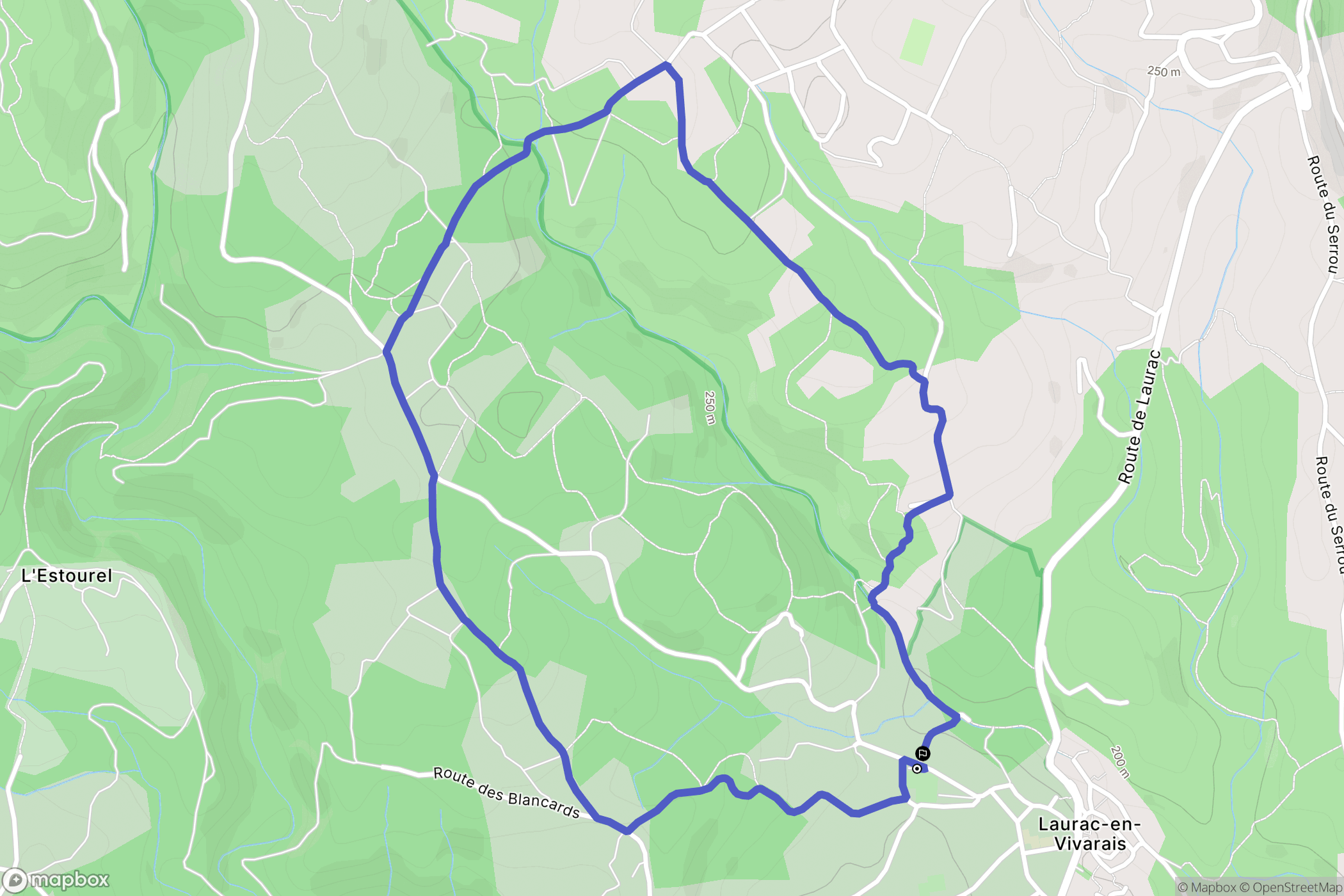 Laurac-en-Vivarais : carte du parcours de randonnée - France