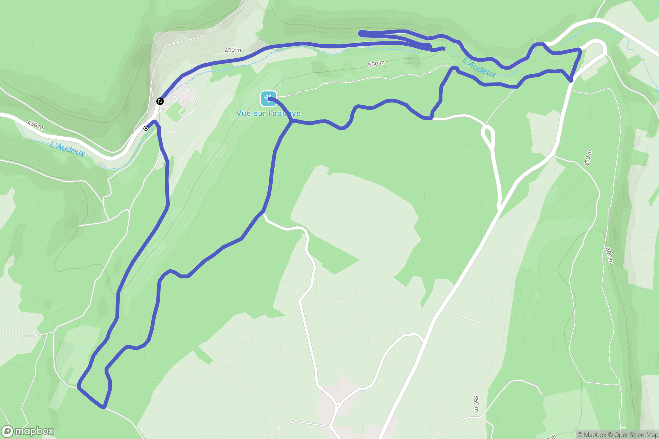 Chaux-lès-Passavant : carte du parcours de randonnée - France