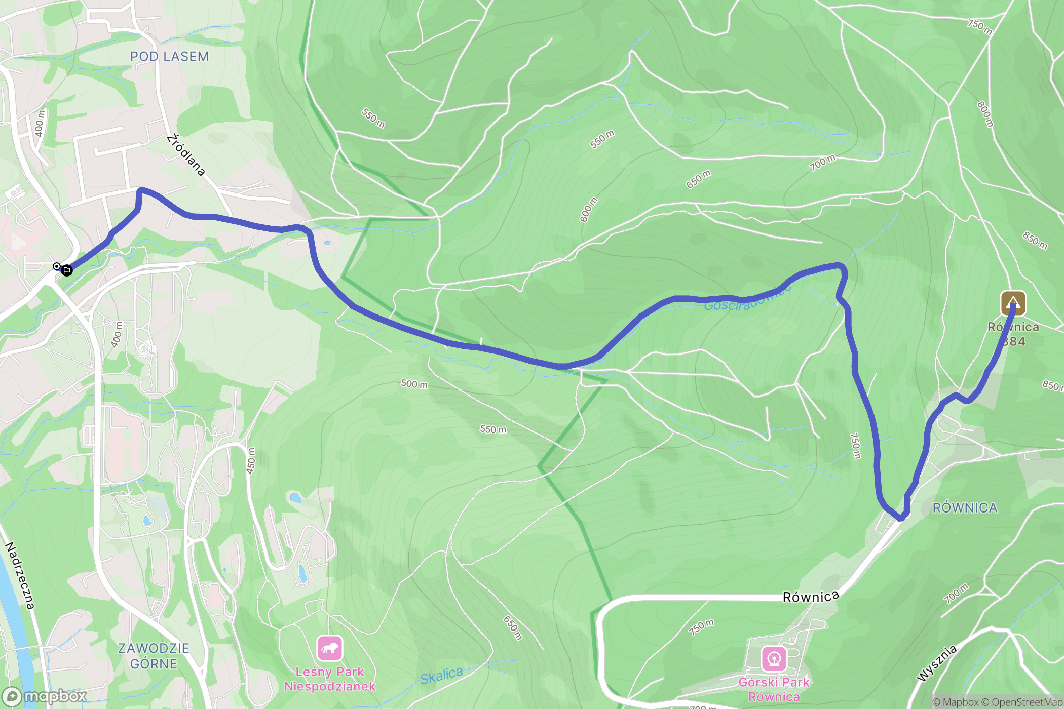 Ustroń: mapa trasy - Poland