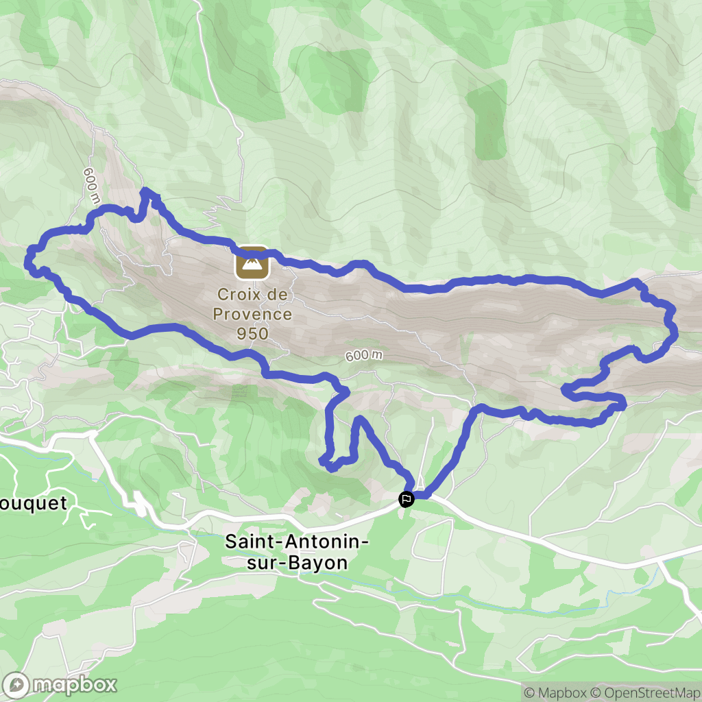 Saint-Antonin-sur-Bayon : carte du parcours de randonnée - France