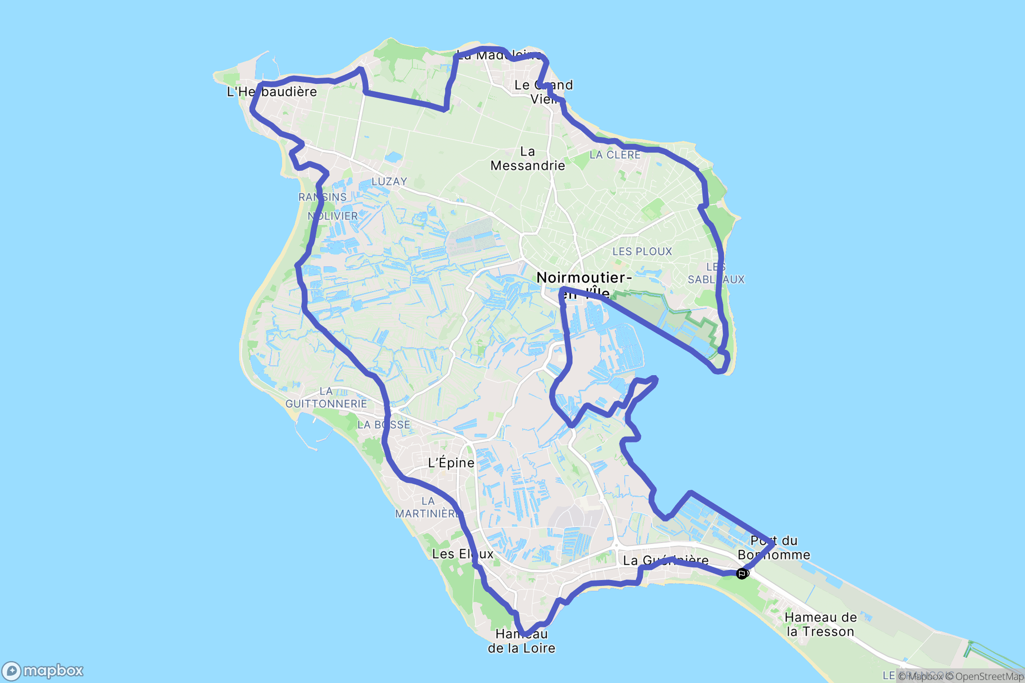 La Guérinière : carte du parcours de randonnée - France