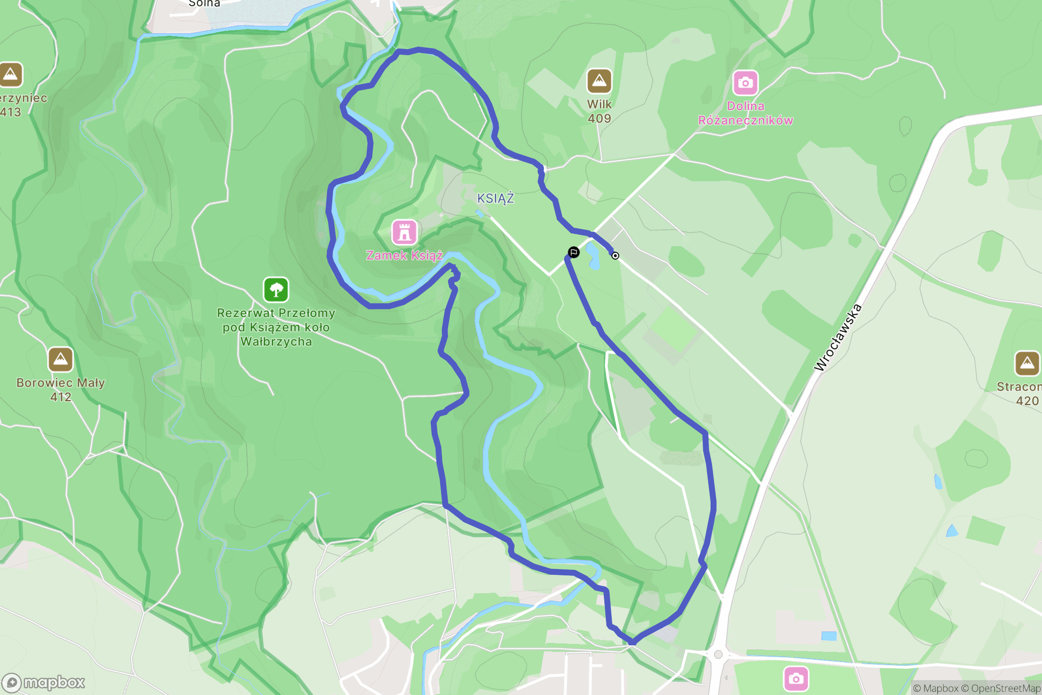 Wałbrzych: mapa trasy - Poland