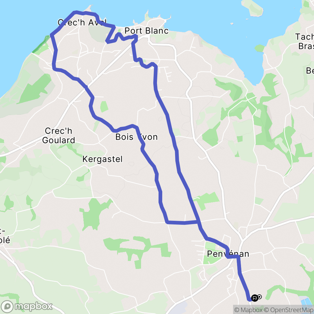Penvénan : carte du parcours de randonnée - France