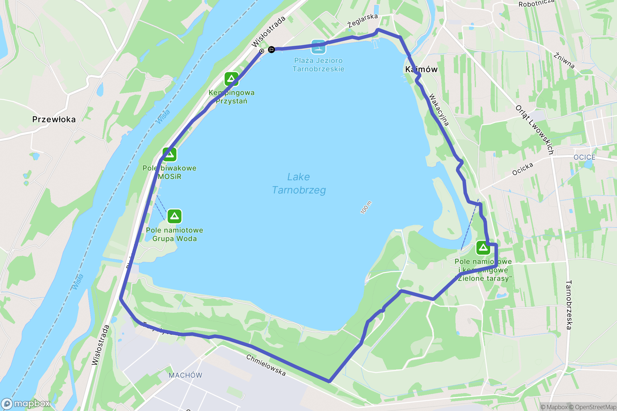 Tarnobrzeg: mapa trasy - Poland