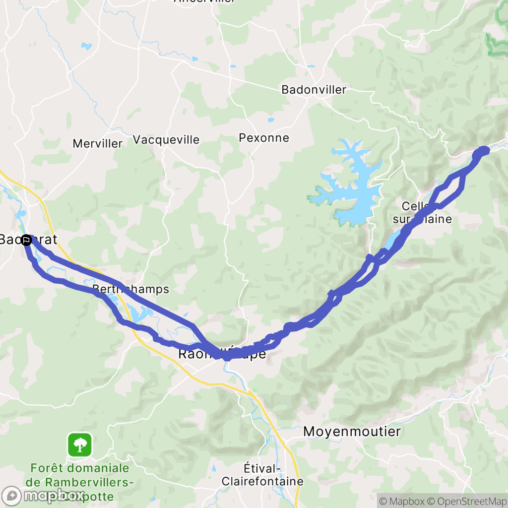 Baccarat : carte du parcours de randonnée - France