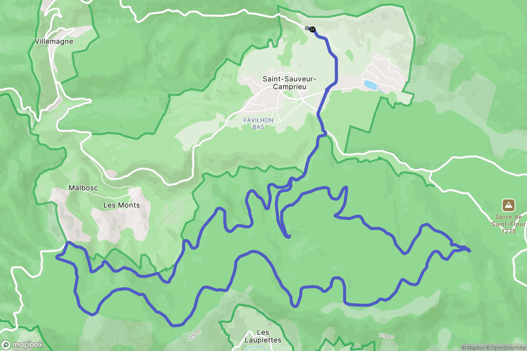 Saint-Sauveur-Camprieu : carte du parcours de randonnée - France