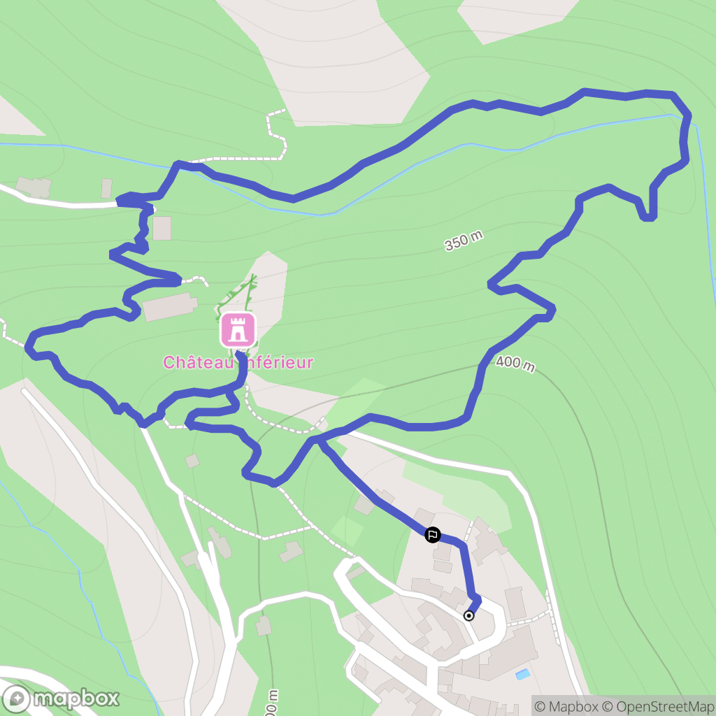 Peyrusse-le-Roc : carte du parcours de randonnée - France