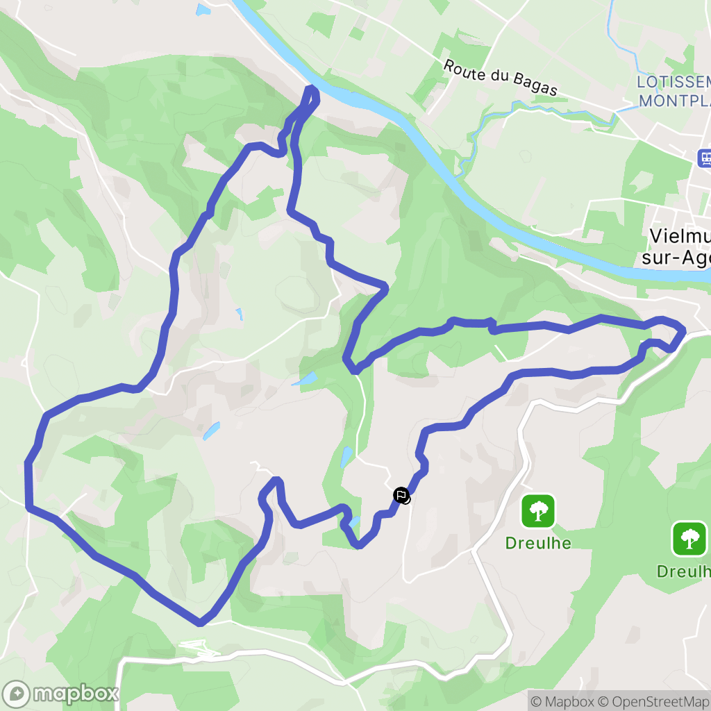Puylaurens : carte du parcours de randonnée - France