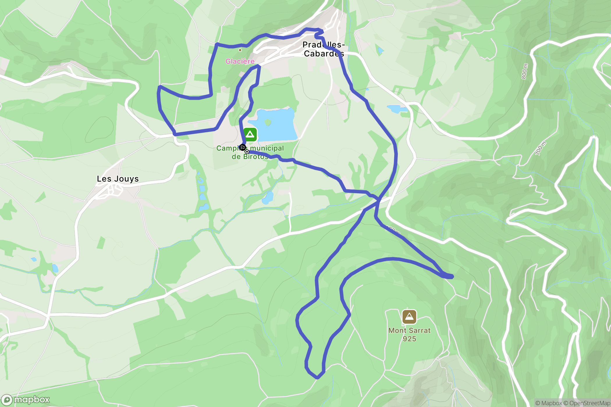 Pradelles-Cabardès : carte du parcours de randonnée - France