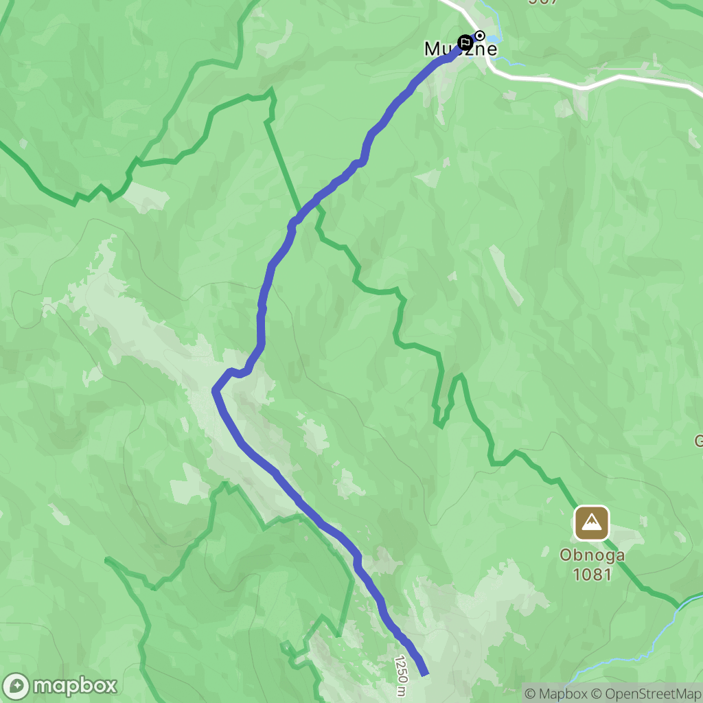Muczne: mapa trasy - Poland