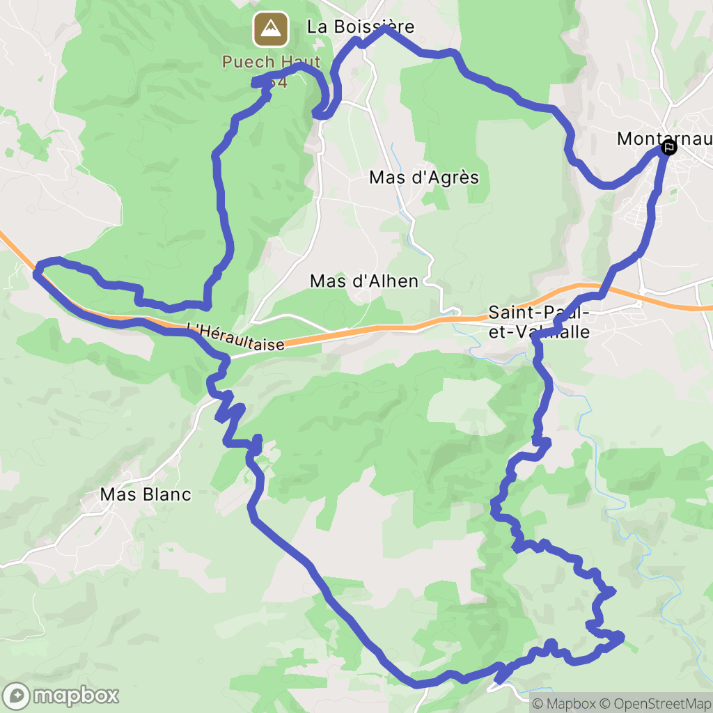 Montarnaud : carte du parcours de randonnée - France