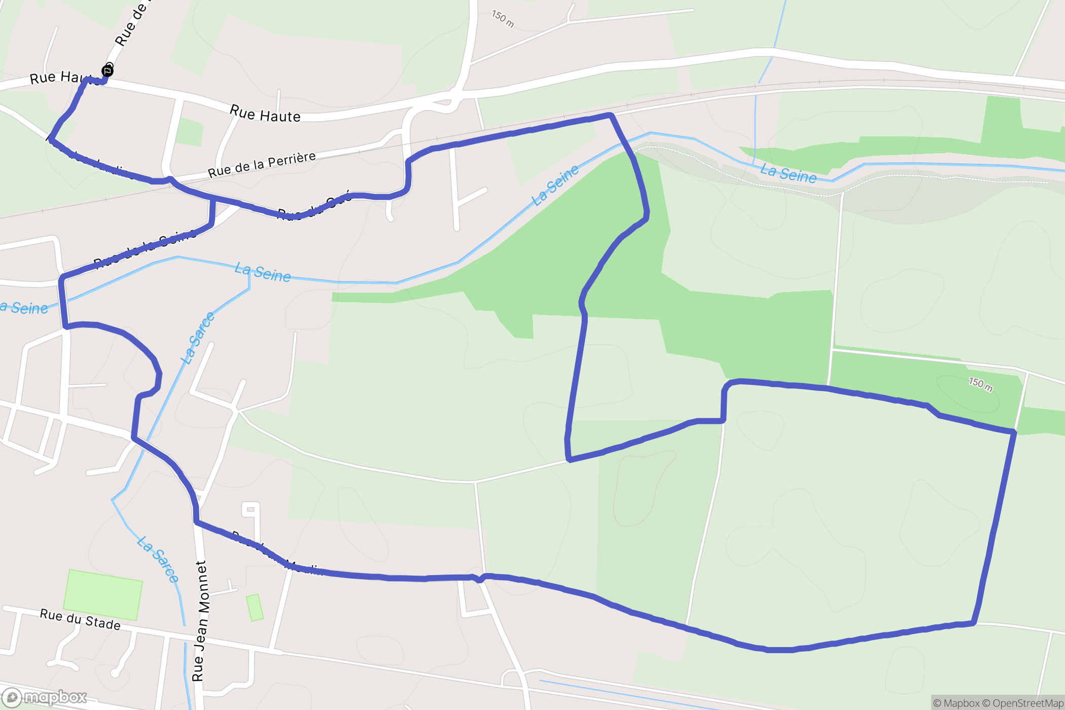 Courtenot : carte du parcours de randonnée - France