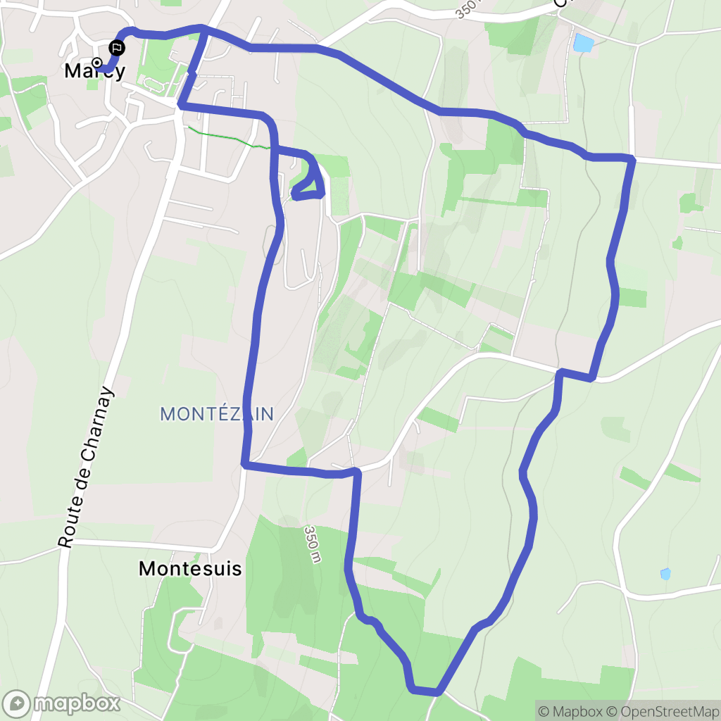 Marcy : carte du parcours de randonnée - France