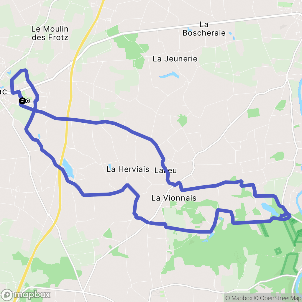 Pipriac : carte du parcours de randonnée - France