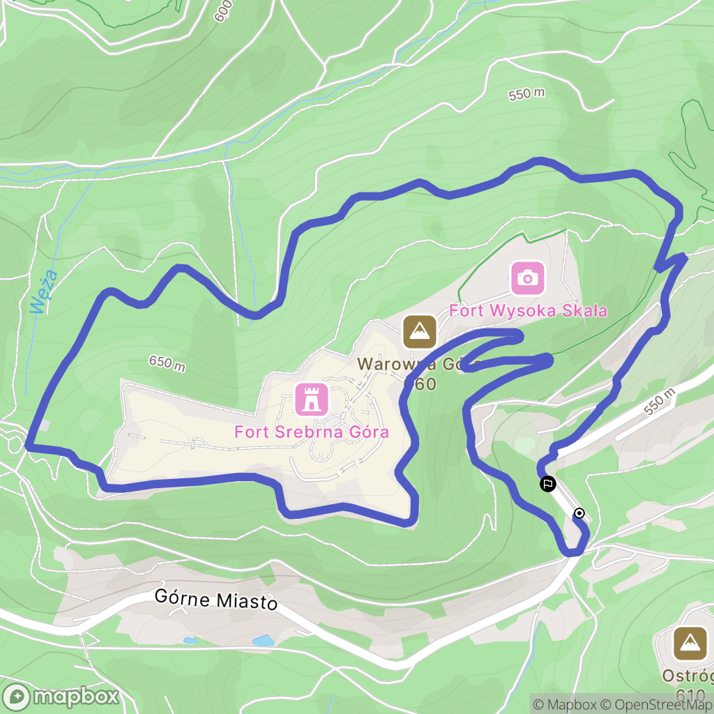 Srebrna Góra: mapa trasy - Poland
