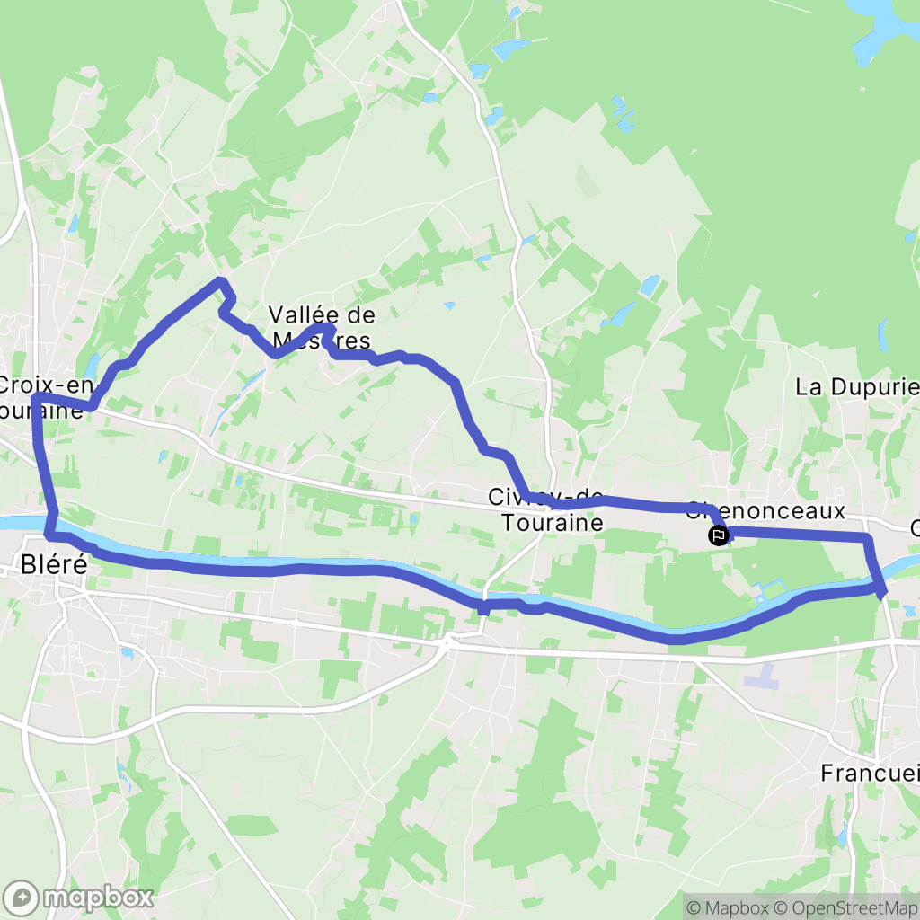 Chisseaux : carte du parcours de randonnée - France