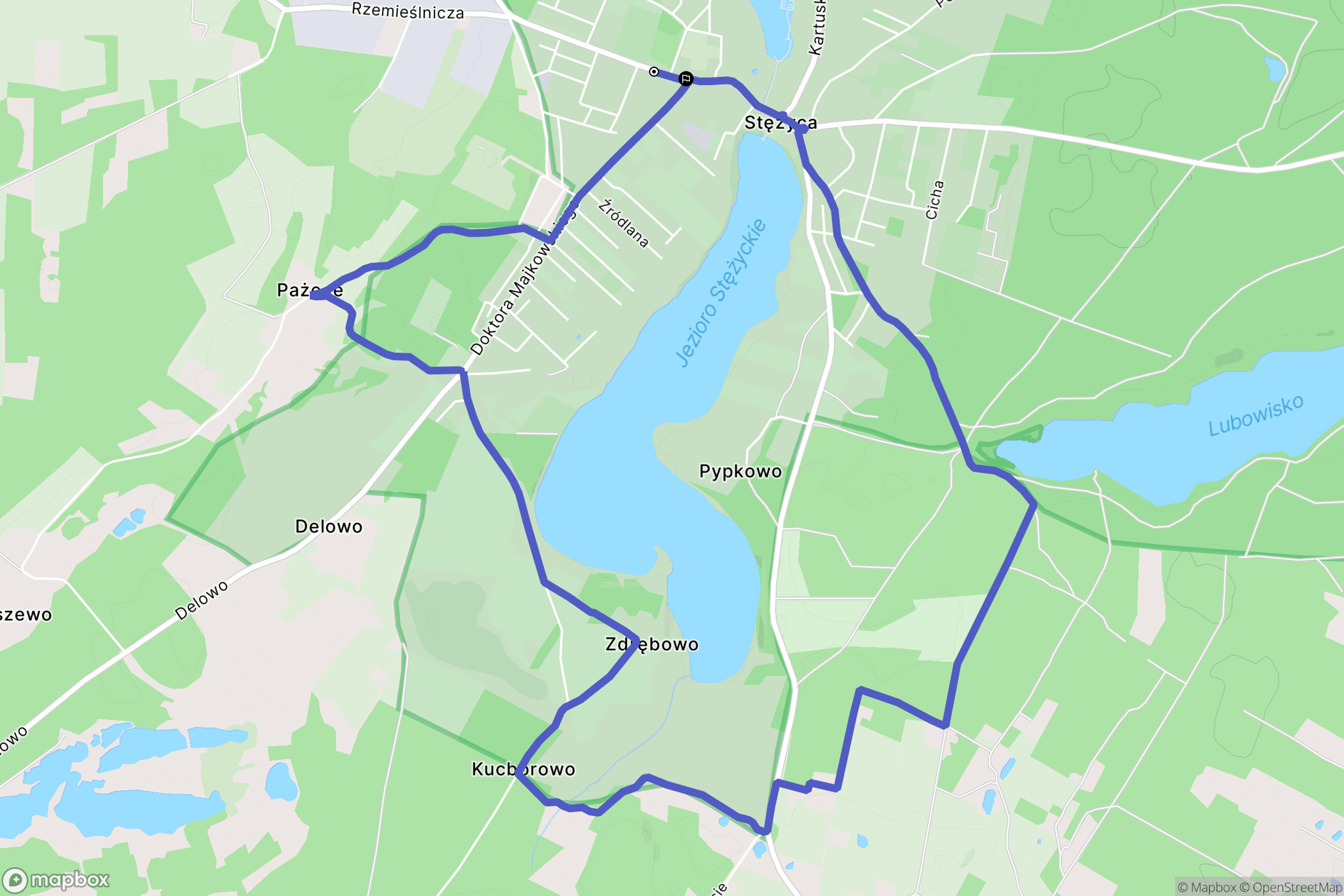 Stężyca: mapa trasy - Poland