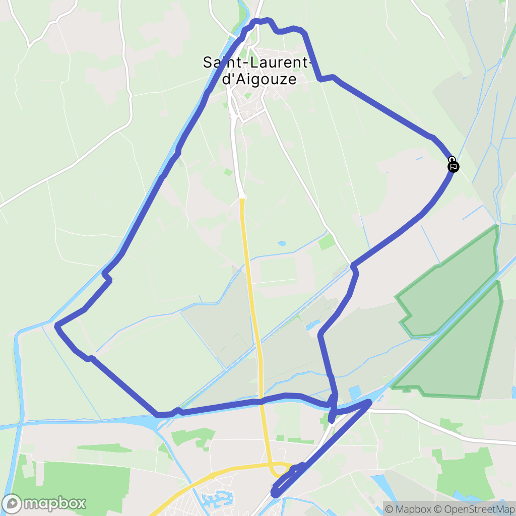 Saint-Laurent-d'Aigouze : carte du parcours de randonnée - France