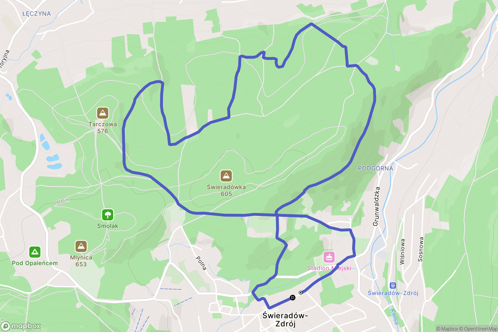 Świeradów-Zdrój: mapa trasy - Poland